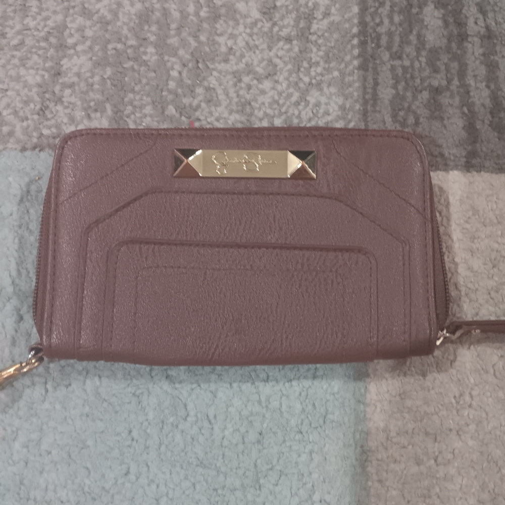 Jessica Simpson Brown Wallet with Gold Accents